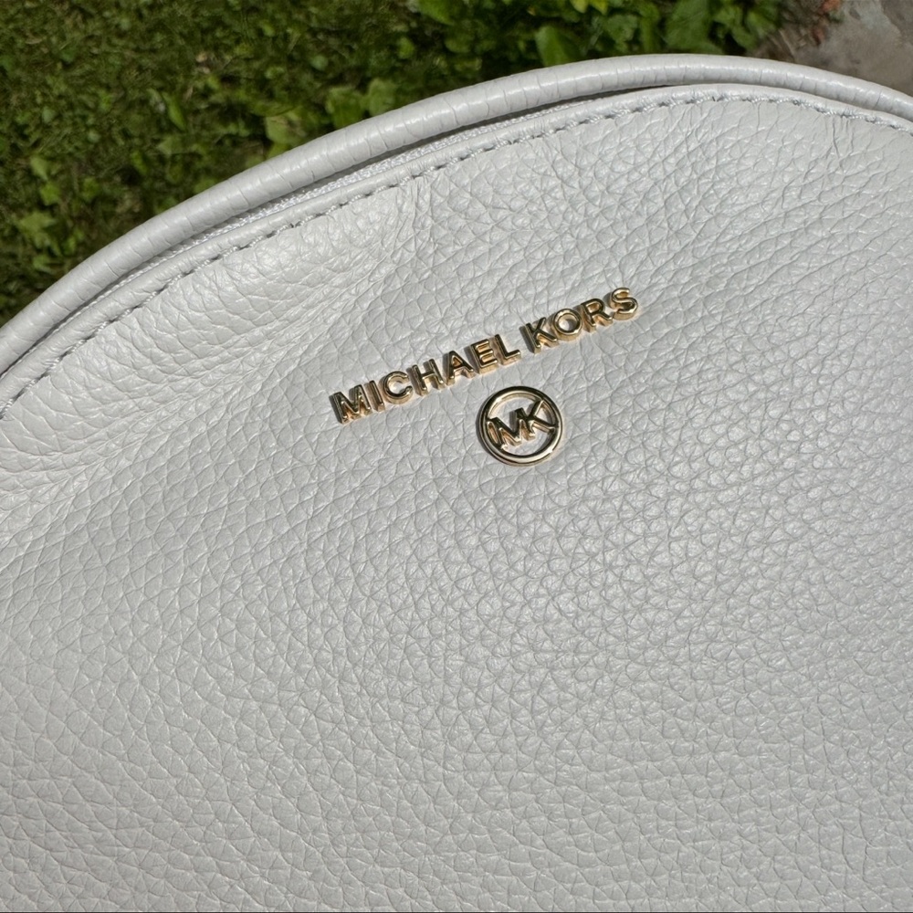 Michael Kors Slater Medium Pebbled Leather Backpack Optic White - Picture 11 of 16